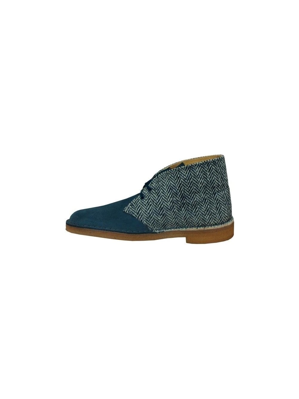 Clarks Originals Harris Tweed Desert Boots - Navy/Cream