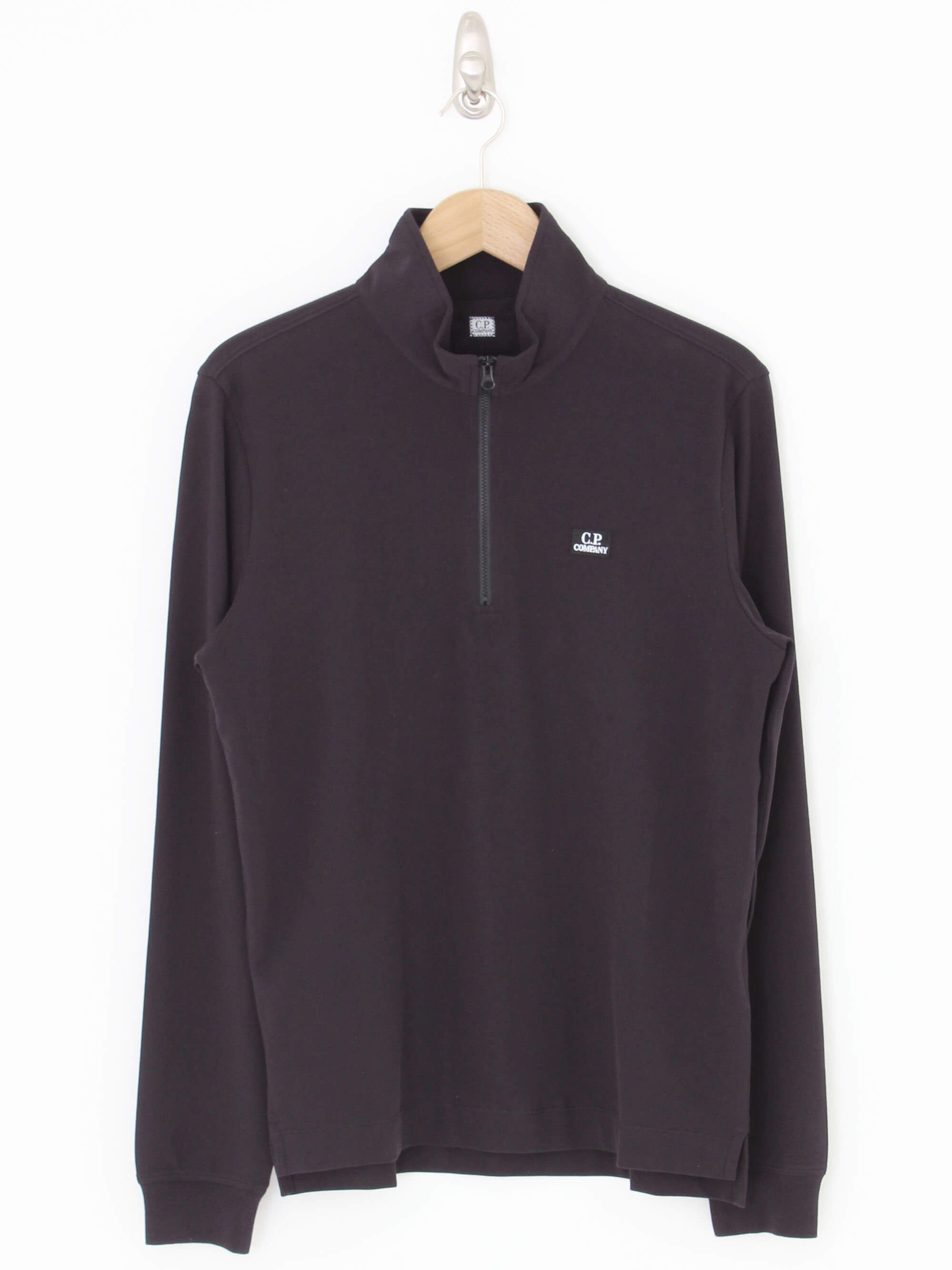 CP Company 1/4 Zip Long Sleeve Polo - Black