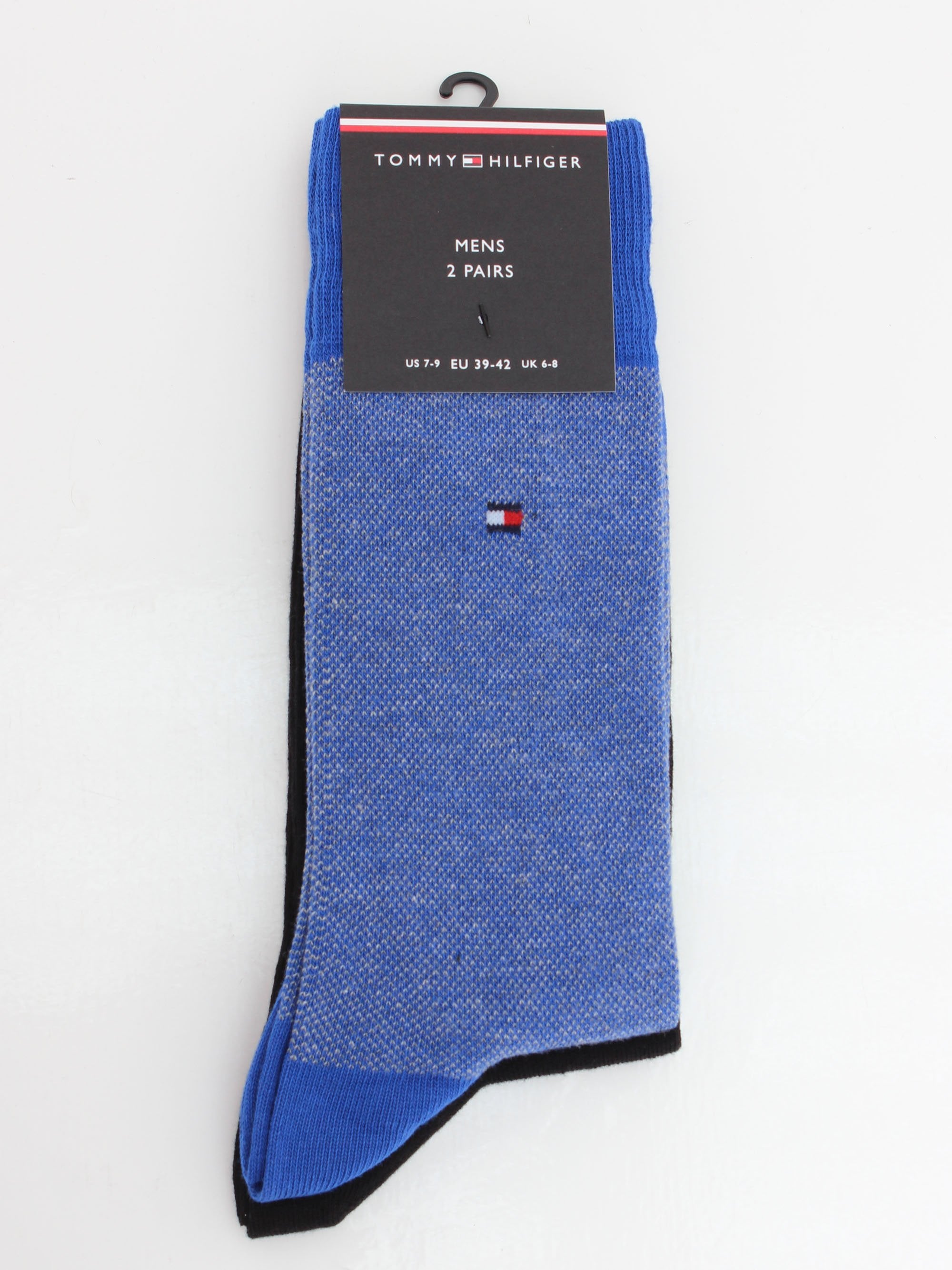 Tommy Hilfiger 2 Pack Birdseye & Plain Socks In Ultra Blue