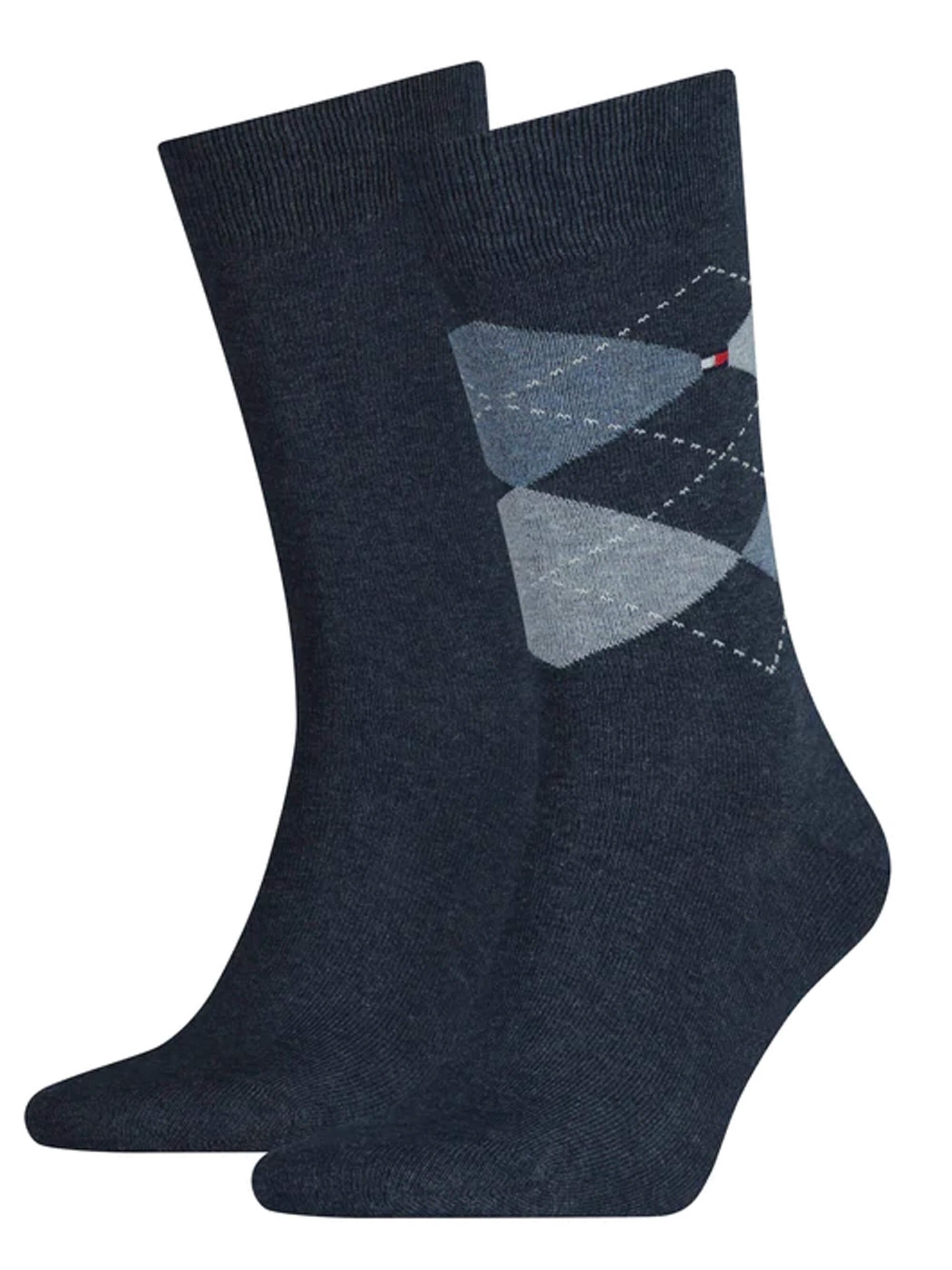 Tommy Hilfiger Check 2 Pack Socks In Dark Navy | Northern Threads